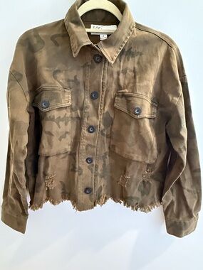 Vintage Havana Olive Camo Cropped Jacket